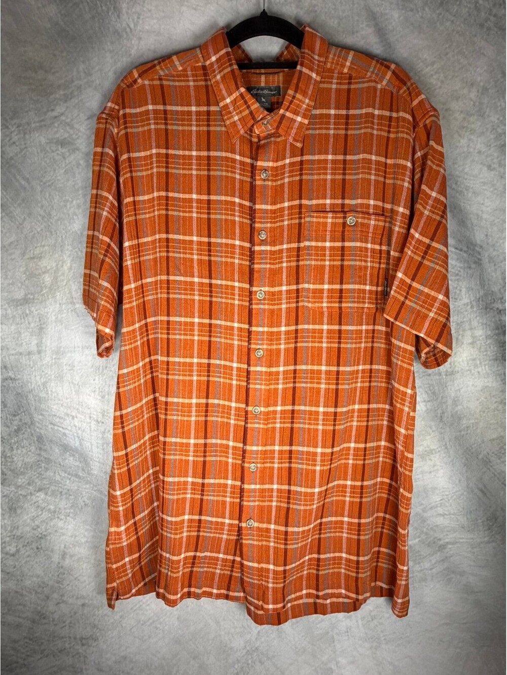 Eddie Bauer Men's TXL Plaid Short Sleeve Button-Up Shirt